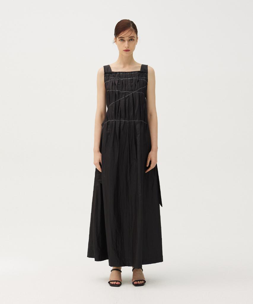 Meuameu Maxi Doodle Pleated Dress