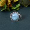 Кольцо Ларимар, Серебро 925 пробы, Заявление, Дизайнерское кольцо, Красивый подарок, Кольцо в стиле бохо, Серебряные украшения