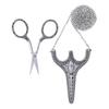 Sewing Scissors Old Fashioned Embroidery Scissors, Stainless Steel Sharp Pointed Sewing Scissors Safety Scissors with Sheath Chain Embroidery Scissors