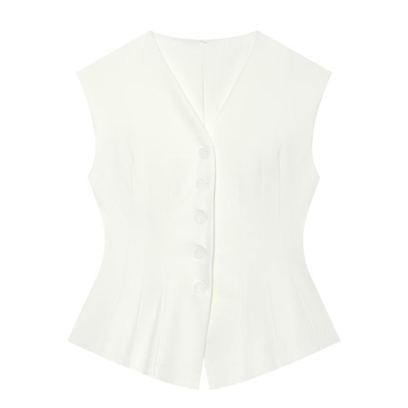 Womens Vintage-Inspired Cropped Vest High-Waisted Balloon Wide-Leg Pants Set Casual Two-Piece Outfit