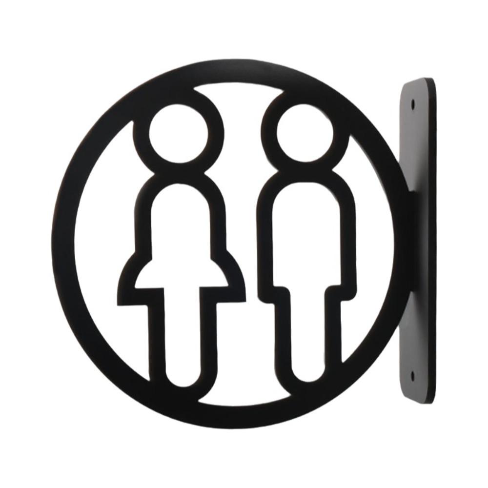2D Flat Acrylic Bathroom Sign Detachable Washroom Door Sign Sleek Finish Toilet Signs Offices