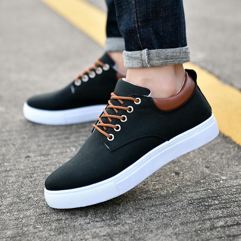 Fashion Men Canvas Shoe Casual Sneaker for MenLight Slip-on Vulcanized Comfortable Male Flats Loafers New Black Trainers Zapatos Hombre