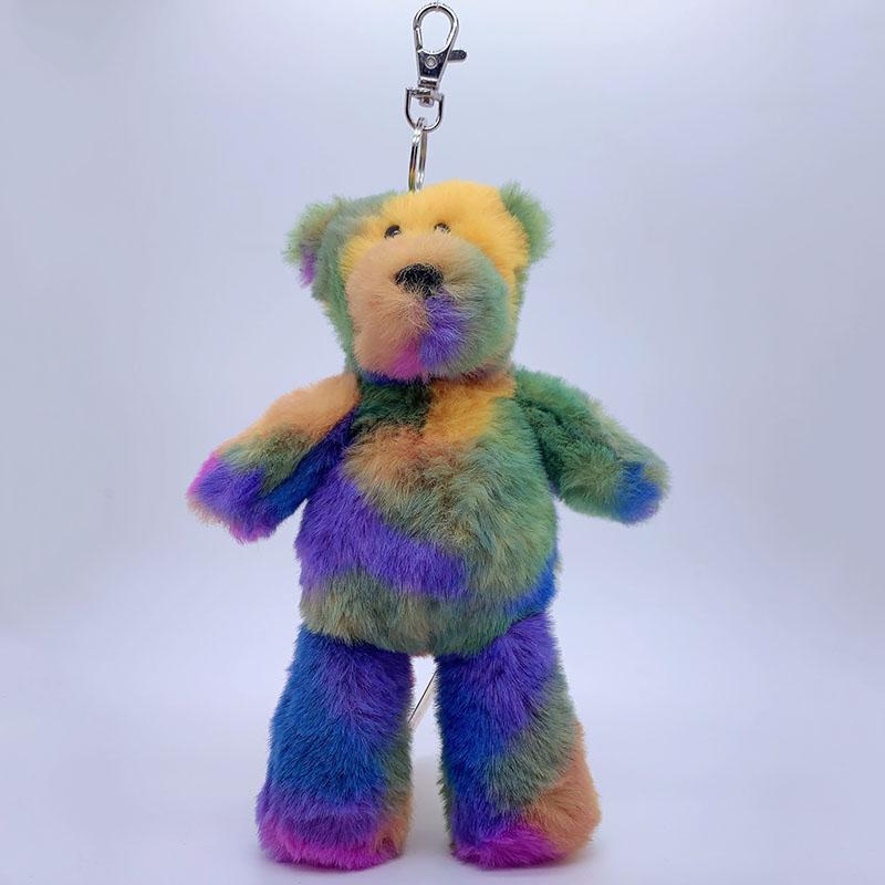 24 шт. 20 см Розовые плюшевые игрушки-кролики Брелок-медведь Плюшевые игрушки Радужный кролик Подвеска для сумки Мягкие животные Подвеска для школьной сумки