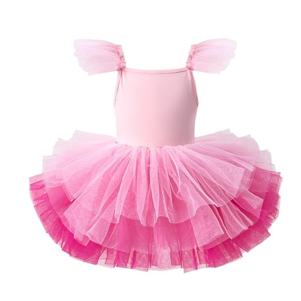 Puffy Baby Girl Ballet Skirt Short Sleeve Party Dance Dress Ballet TuTu Dress Gymnastic