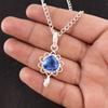 December Natural Tanzanite Best Sisters Gift Pendant Jewelry 925 Sterling Silver PP-4-4