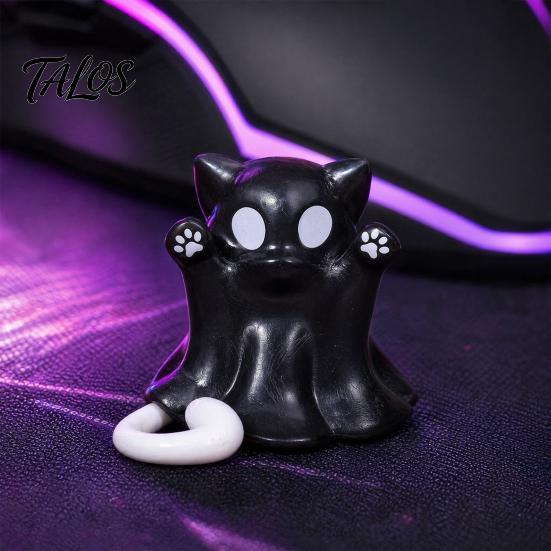 3D Printed Cat Figure Ghost Figure, Decorative Ornament, Smooth Surface Integrated Molding Ornament Mini Desktop Decoration Halloween Gift for Lovers