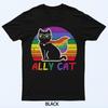 Месяц гордости ЛГБТК Кот-союзник Забавная радужная футболка для мужчин и женщин