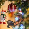 Christmas Dachshund Dog Shaped Pendant Decorative Sausage Dog Tree Pendant with Rope Festival Holiday Party Supplies