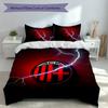 3pcs Associazione Calcio Milan Duvet Cover Set, Includes 1 Duvet Cover and 2 Pillowcases,Skin-Friendly&Comfortable Fabric,Suitable Bedding Sets