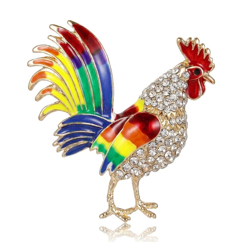 Bird Brooch Pin in Alloy with Sparkling Body Detail and Enamel Finish for Lapel, Jacket, Scarf or Bag Styling Wear