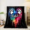 "Paw Print Heartbeat Art Blanket" print blanket soft and cozy perfect for the living room bed sofa or a nap,gift