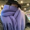 Women's Solid Color Mohair Scarf Korean Style High-End Thickened Warm Neck Wrap Autumn Winter Versatile Shawl