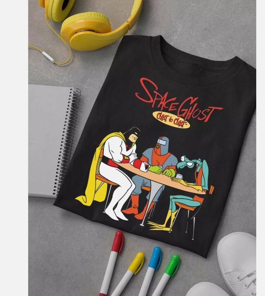 HOT NEW Space Ghost Coast to Coast cartoon T-shirt Black All Sizes Unisex T-Shirt