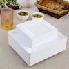 10Pcs Hard White Square Plate Plastic Dessert Dish Kitchen Tableware Party Appetizer Plate  Salad