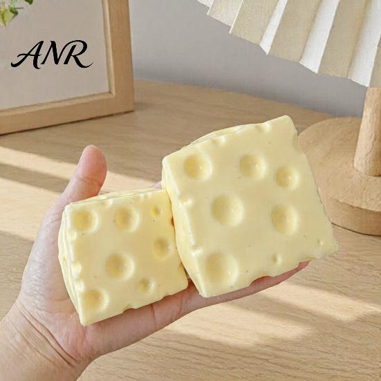 Soft Cheese Sensory Toy Shapeable Squeeze Toy, Block for Stress Relief, Moldable Cube Pinch Home Office Classroom Anxiety Relief