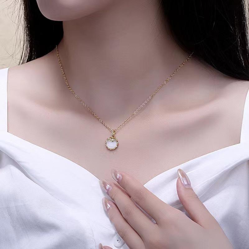 Национальная мода Fuzi White Chopin ожерелье для женщин легкая роскошная ниша высокого класса дизайн ключичная цепочка