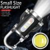 Portable Keychain Flashlights USB Rechargeable Work Light 6 Modes Emergency Warning Lights for Camping Walking Searching Hiking