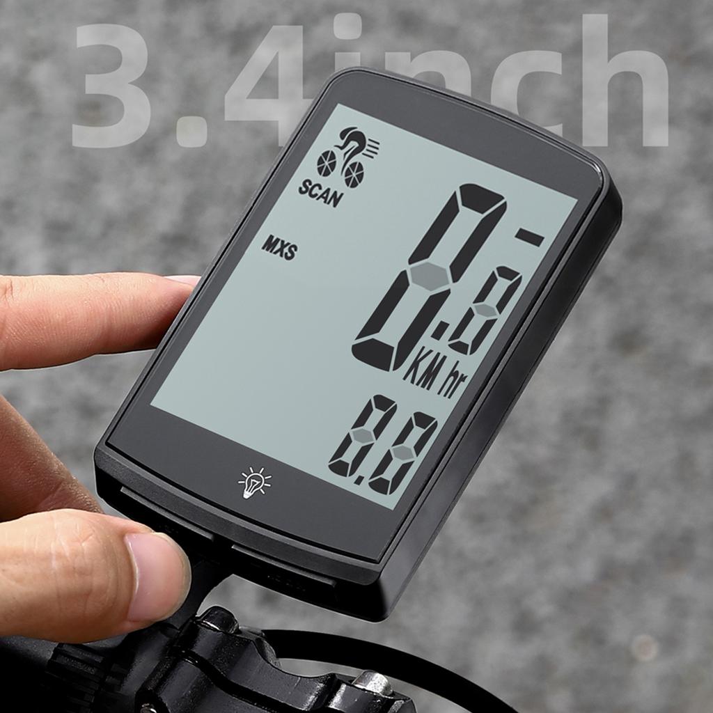 Bike Speed Meter Rainproof Cycle Mileometer Multi Functional Digital Bike Speedometer Full Screen Mobilephone APP