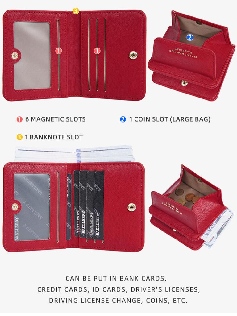 Женский короткий кошелек Baellerry в японском стиле с карманом для монет и модным держателем для карт из искусственной кожи, кошелек для монет