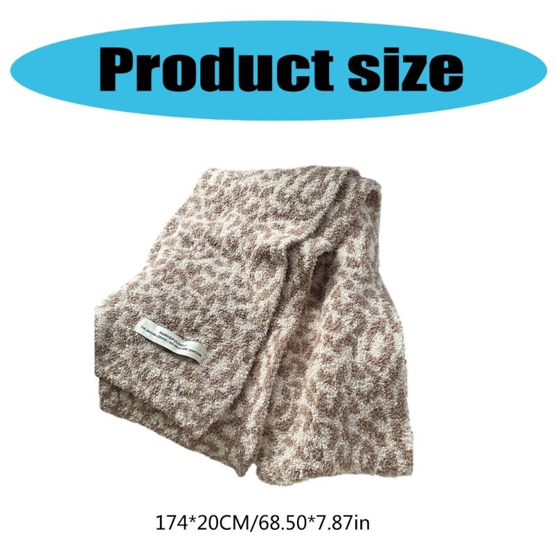 Leopards Print Plush Scarf Soft And Warm Neckerchief Fashionable Winter Scarves Suitable for Skiing and Camping