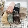 New Winter Warm Imitation Cashmere Scarf,women's Solid Color Jacquard Double-sided Shawl Wrap