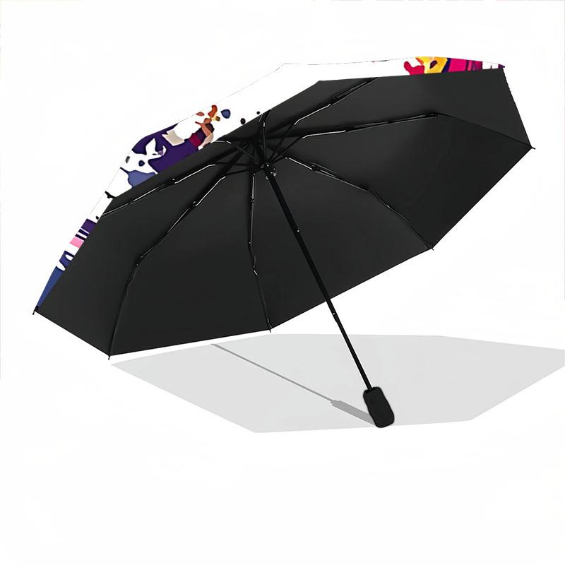 1pc Baseball Artwork Adventure Auto Open/close, 8-Rib Iron Frame, Compact Folding Cute Umbrella All-Season Portable Umbrella for Travel 014