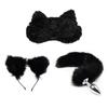 3pcs/lot Role-playing Fox Eye Patch/Anal Plug/Hair Band Black Long Plush SM BDSM Bondage Sex Toys Couple Flirting Cosplay