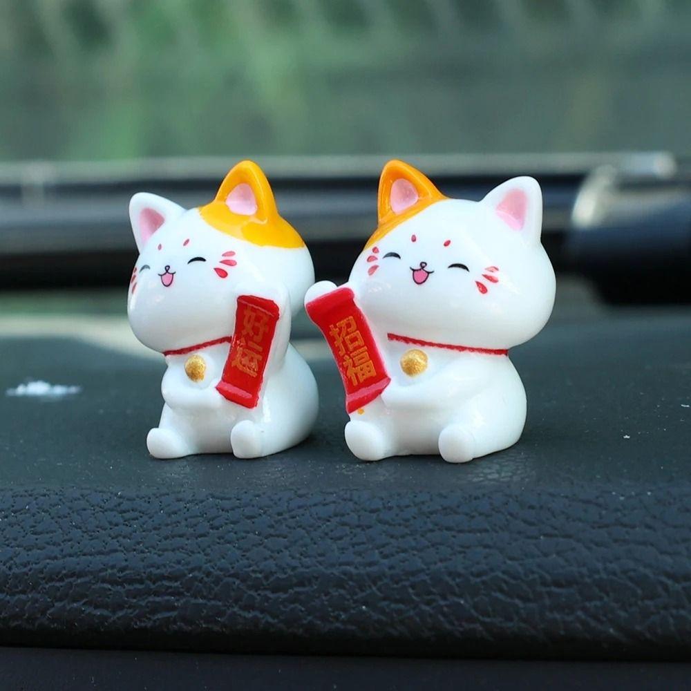 Симпатичные украшения для автомобиля Lucky Cat, мини-кошки, микро-ландшафтные украшения, фигурки кошек Fortune Cat, настольные фигурки
