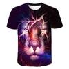 Summer Round Neck Animal Pattern 3D Printed Top Fashionable Casual Short Sleeved Children's Boy T-shirts