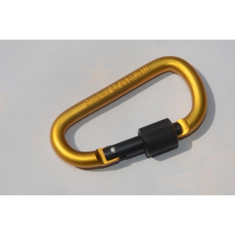 Outdoor Aluminum D Shape Locking Carabiner Keychain Backpack Clip Rope Hook for Camping Hiking Gear Accessories