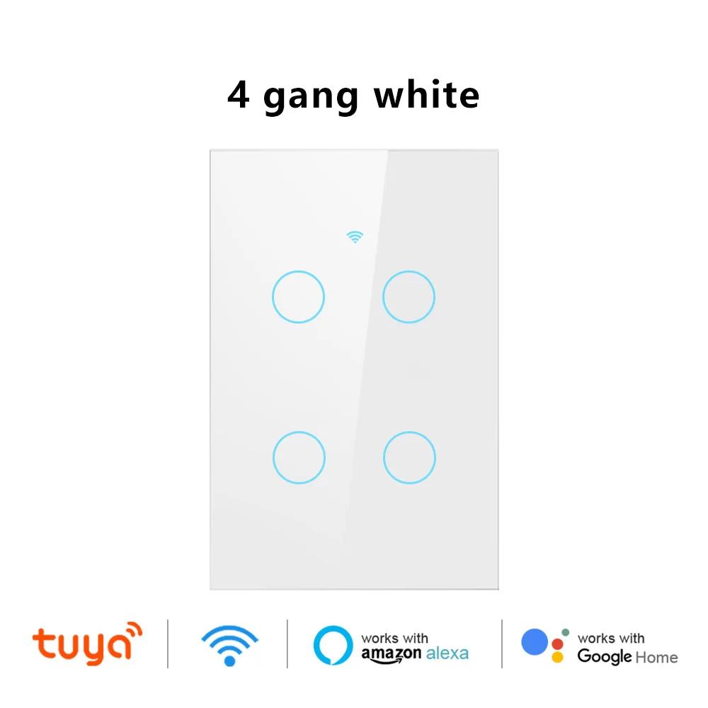 EU/US Smart Switch Alexa RF433 No Neutral Tuya Control Works With Google 1/2/3 Gang Smart Life Home Light WiFi Touch Switches