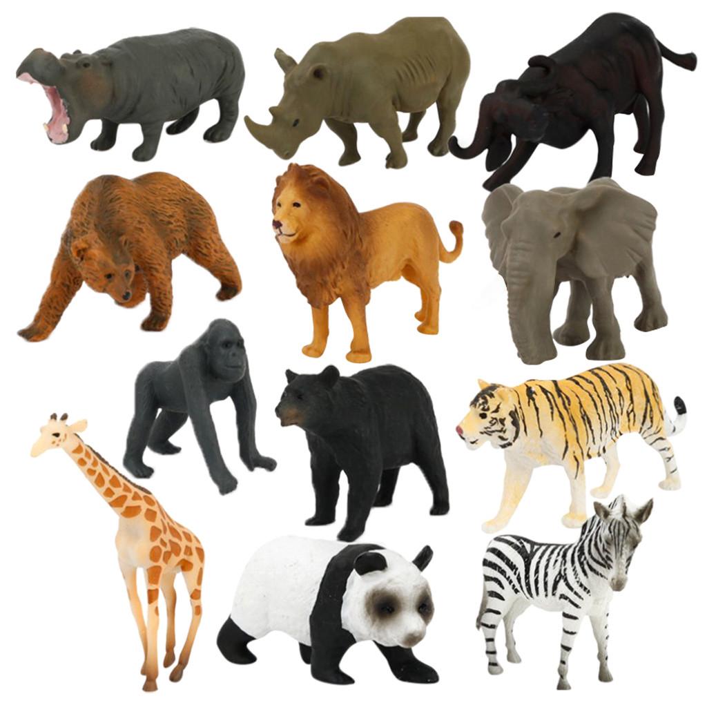 Игрушки набор пластиковых моделей животных. 12 штук