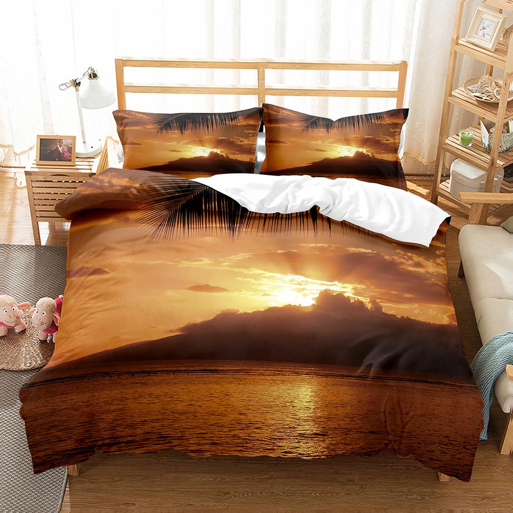 Гавайи Комплект пододеяльника Пляж Море Покрывало для детей Мальчиков Девочек Постельное белье Летний Тематический Чехол для одеяла Кинг Квин Полный размер