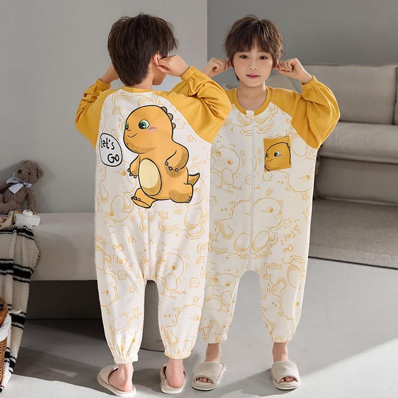 100% Cotton Kids Pajama Set One-Piece Sleepwear Boys Girls Toddler To Teen Warm Lightweight Nightwear