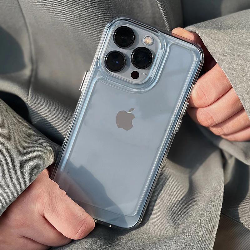 Прозрачный противоударный жесткий акриловый чехол для iPhone 16 15 14 13 12 11 Pro Max Plus 12 Mini 13 Mini силиконовый бампер прозрачная Capa