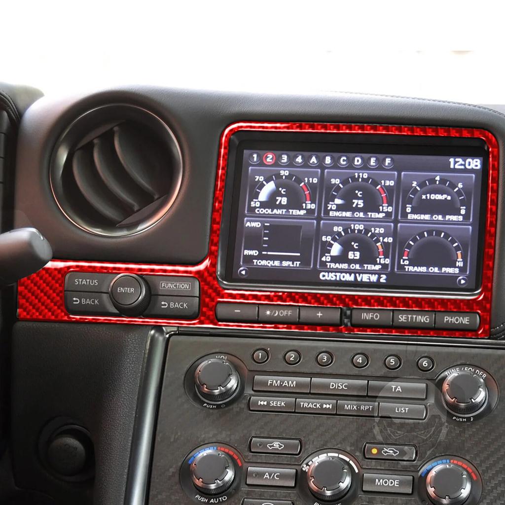 Автомобильная навигационная коробка, декоративная крышка, накладка, наклейка для Nissan GTR R35 2008-2016, автомобильные аксессуары для интерьера, углеродное волокно