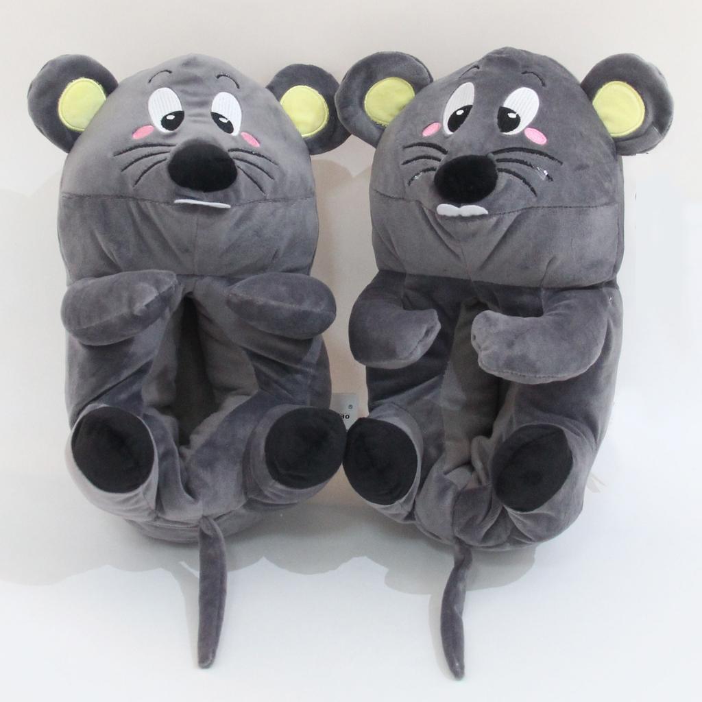 Funny Indoor Slippers Womens Winter Keep Warm Men Shoes Teddy Bear Non-slip Soft Slippes