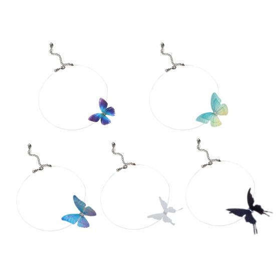 Ожерелье-чокер в виде бабочки, бохо, невидимая цепочка, бабочка, фея, чокер, прозрачная леска, ожерелье для женщин и женщин