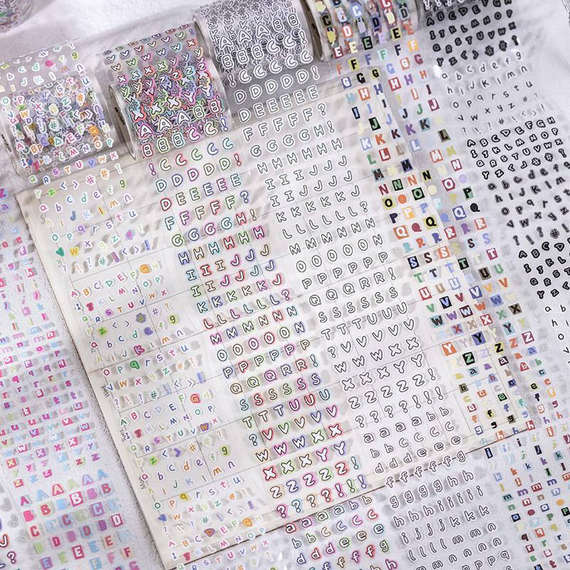 6Style1Roll/bag текстовые элементы высеченная лента для самостоятельного изготовления блокнота, календаря для стеклянной бутылки, украшения