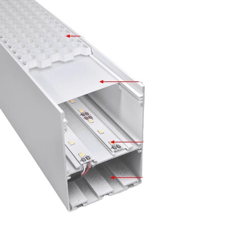 Офисная люстра, конференц-зал, бесшовная станция сращивания, минималистичная офисная люстра, светодиодная лента для защиты глаз, антибликовое покрытие