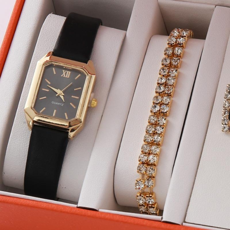 The Same Women'S Gift Watch Simple Scale Bright Belt Green Watch Square Women'S Watch Quartz Watch