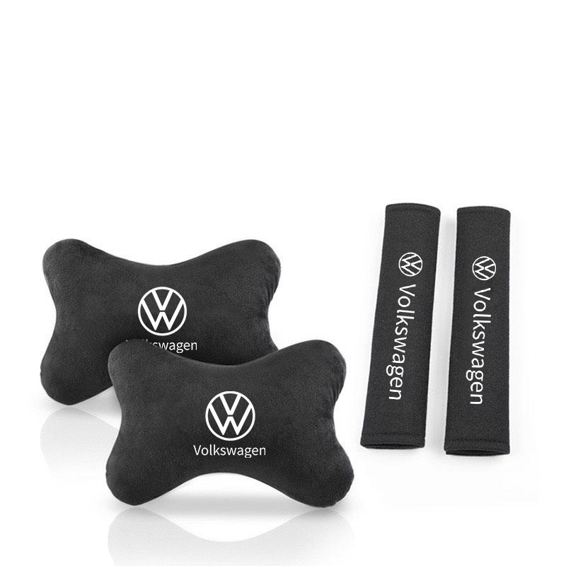 For VOLKSWAGEN VW Soft Car Seat Belt Shoulder Pads Safety Headrest Neck Pillow Suit For VW Volkswagen Golf Polo Passat Jetta pas
