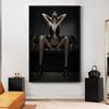Сексуальная черная обнаженная женщина картина маслом на холсте, постеры и принты, скандинавская настенная картина для гостиной, домашний декор