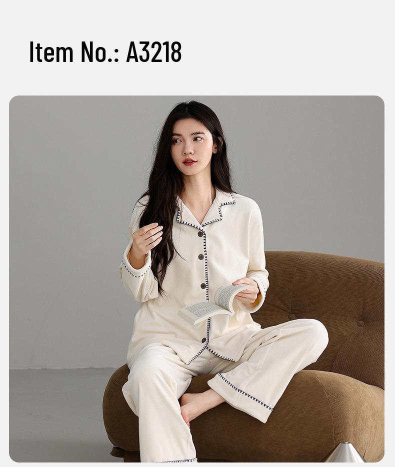 Женская зимняя пижама из бархата Sea Island - С длинным рукавом, длинными брюками, толстый кардиган из кораллового флиса, комплект домашней одежды