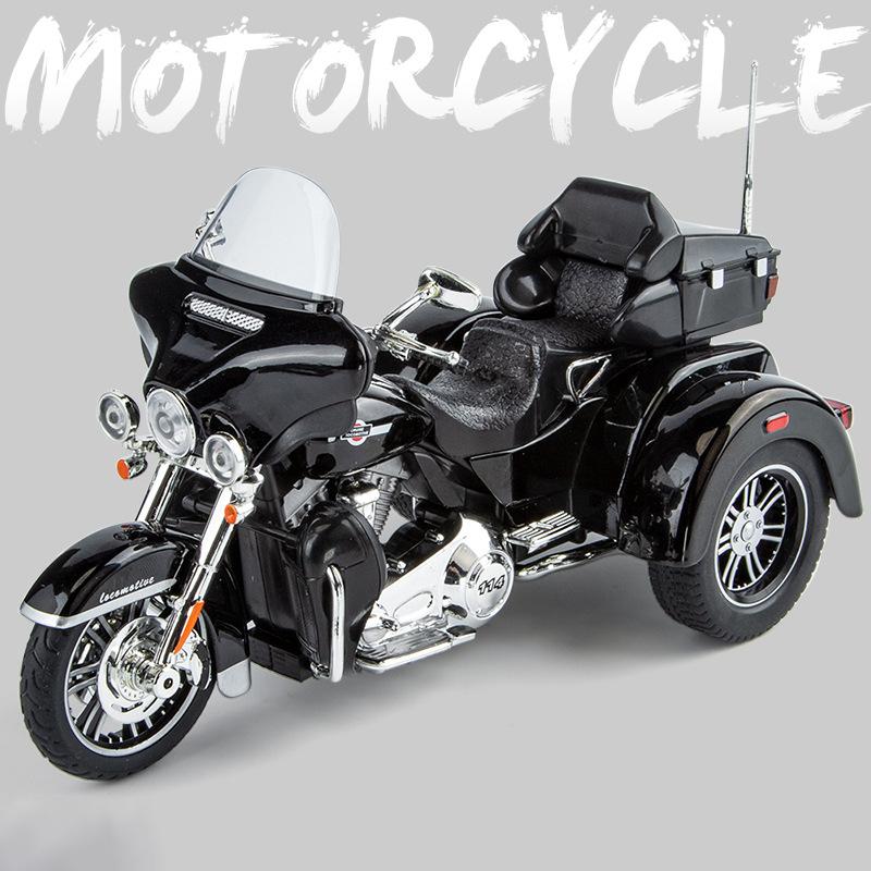 1:9 Tri Glide CVO 2021 Литой из сплава Модель мотоцикла Игрушечный транспортное средство Коллекция Звук и свет Внедорожный Автоцикл Игрушки Автомобиль