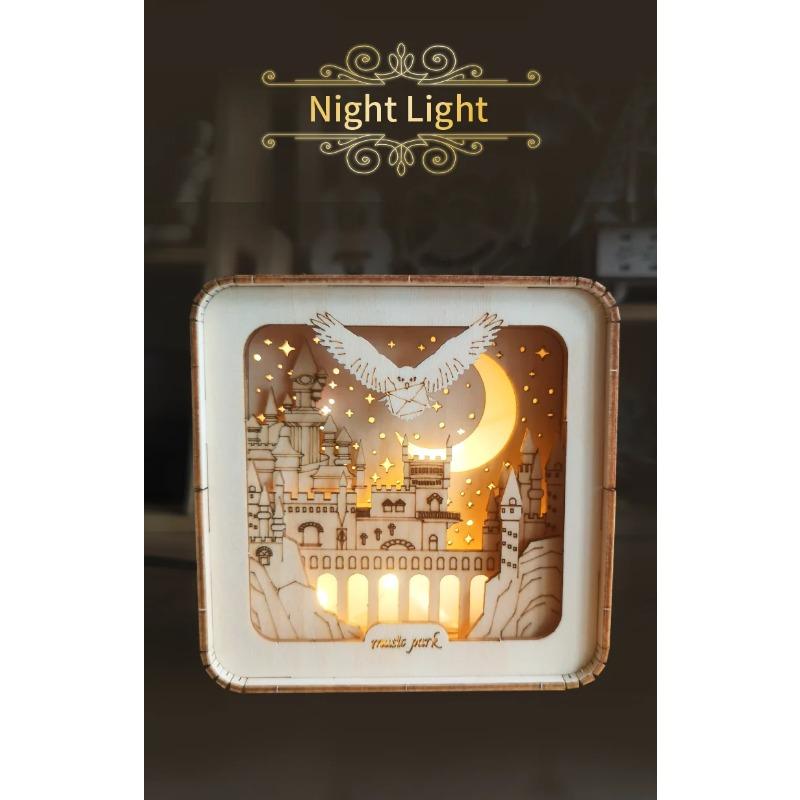 3D Деревянный пазл Ночной светильник, Деревянные пазлы для взрослых, Прикроватная лампа, DIY 3D Деревянные пазлы Светодиодная лампа, Креативные подарки для семьи и друзей