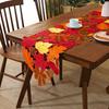 Brown Maple Design Maple Leaf Table Runner Autumn Colors Harvest Theme Table Cloth Flocked Texture Embroidered Table Runner