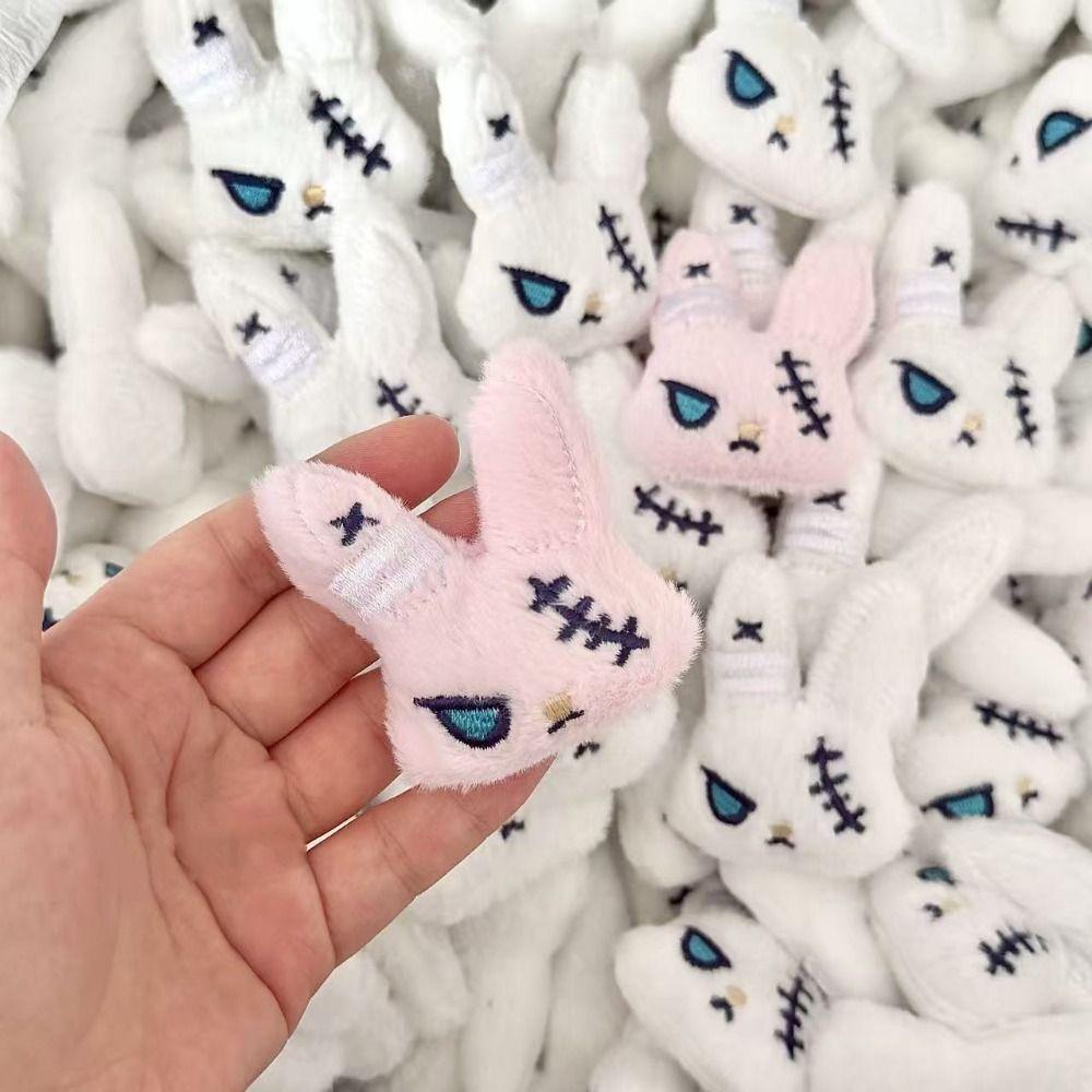 Mini Gothic Bunny Keychain Cute Wounded Rabbit Keyring Lightweight Halloween Key Rings Party Gifts