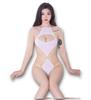 Cosplay Sexy Lingerie One Piece Suit Tight Fit High Leg [AQURAD] T-Back (White)