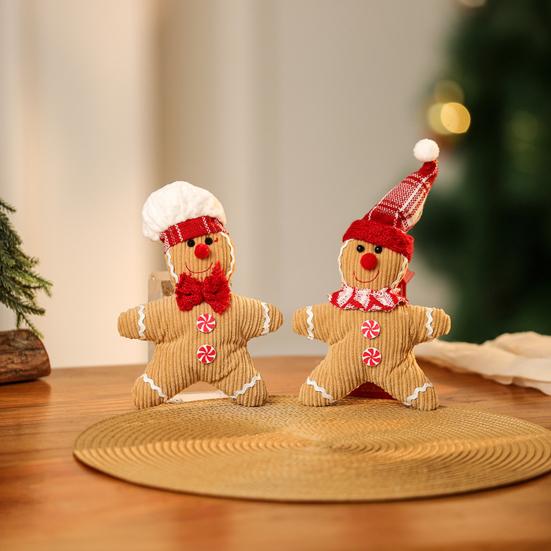 1/2 шт. Рождественский пряничный человечек, плюшевая кукла, игрушка, имбирный кулон, Рождество